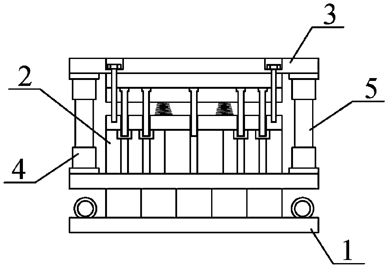 Punching and cutoff mold for left support and right support of automobile