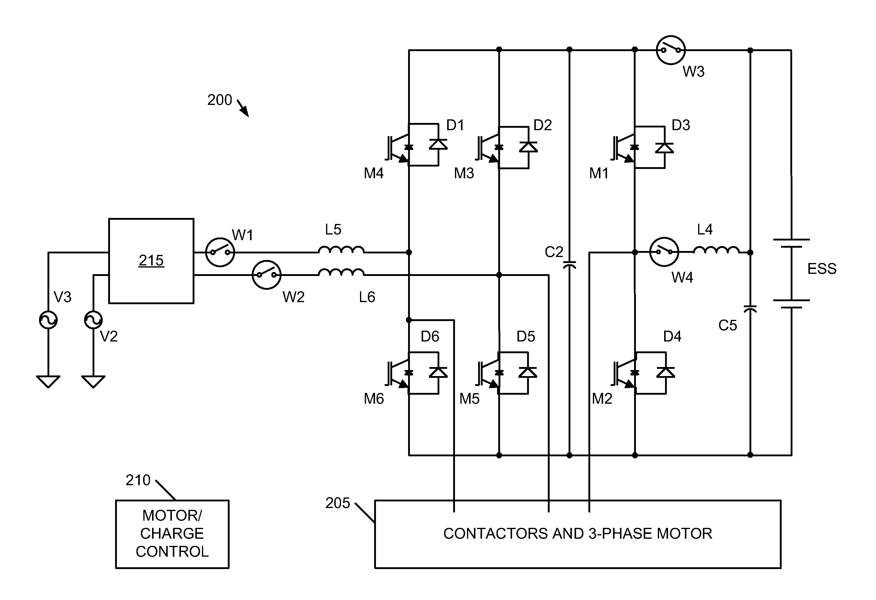 Bidirectional polyphase multimode converter including boost and buck-boost modes