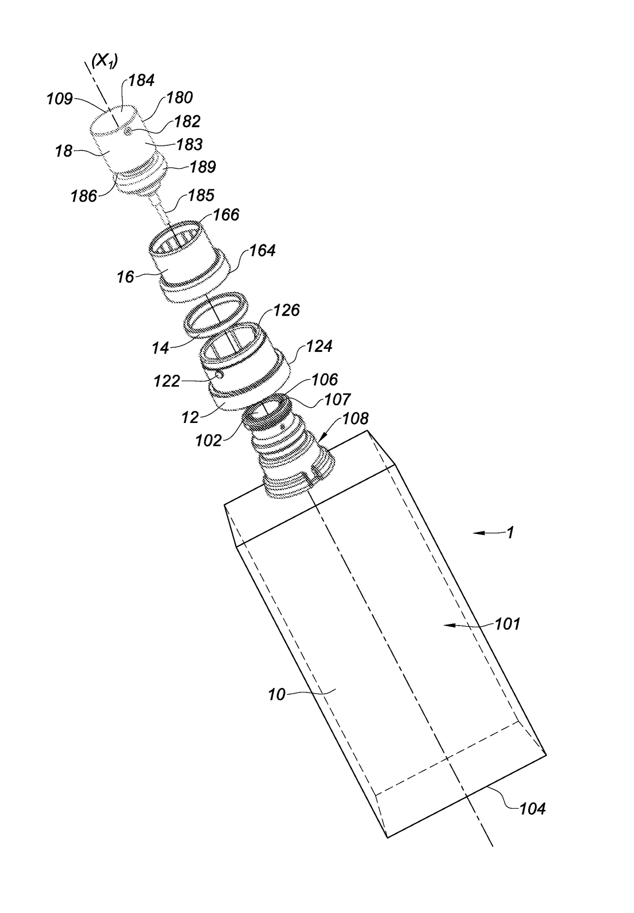 Device for distributing a liquid particularly a cosmetic liquid