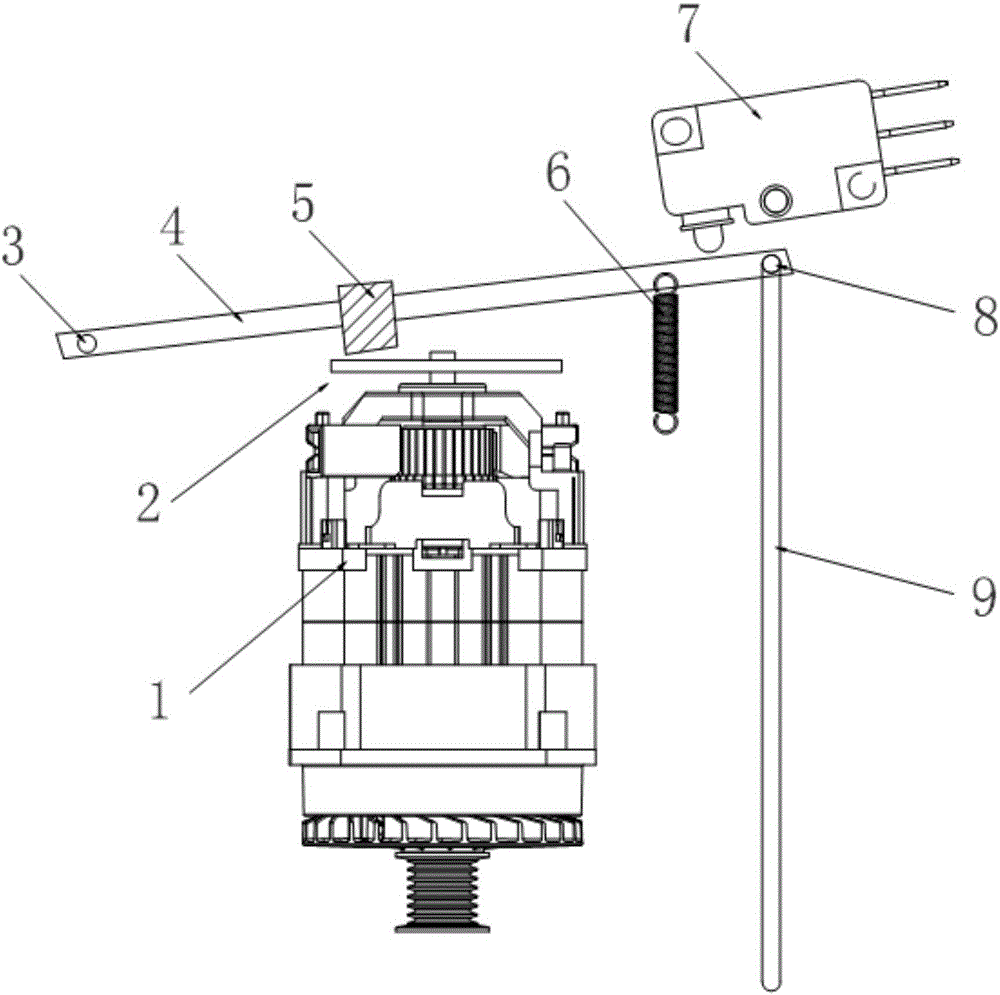 Linkage brake mechanism for motor