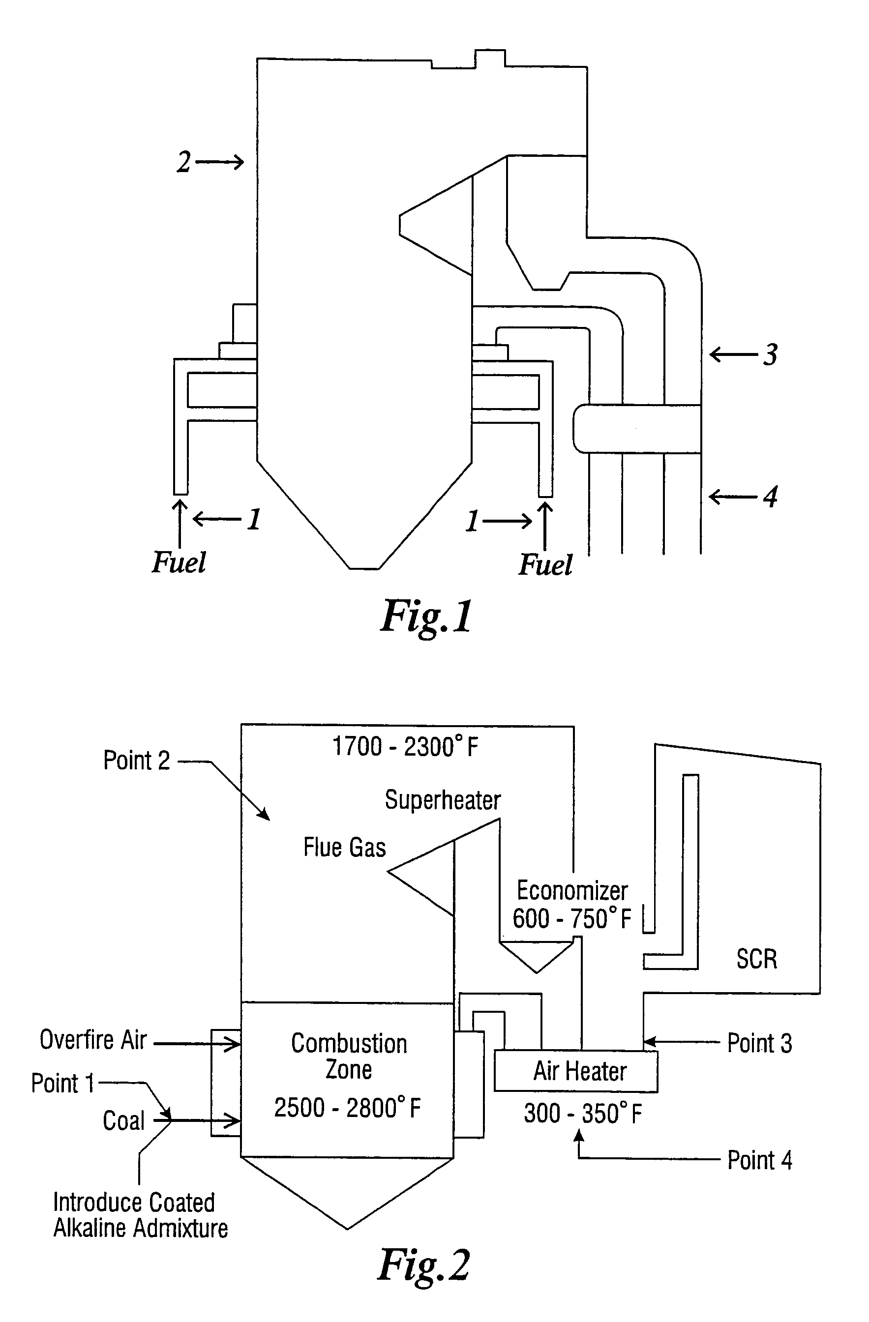Method for reducing the amount of a pollutant in a flue gas resulting from the combustion of a fossil fuel