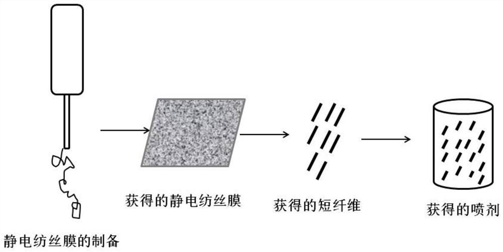 Preparation method of antibacterial spray containing electrostatic spinning fibers