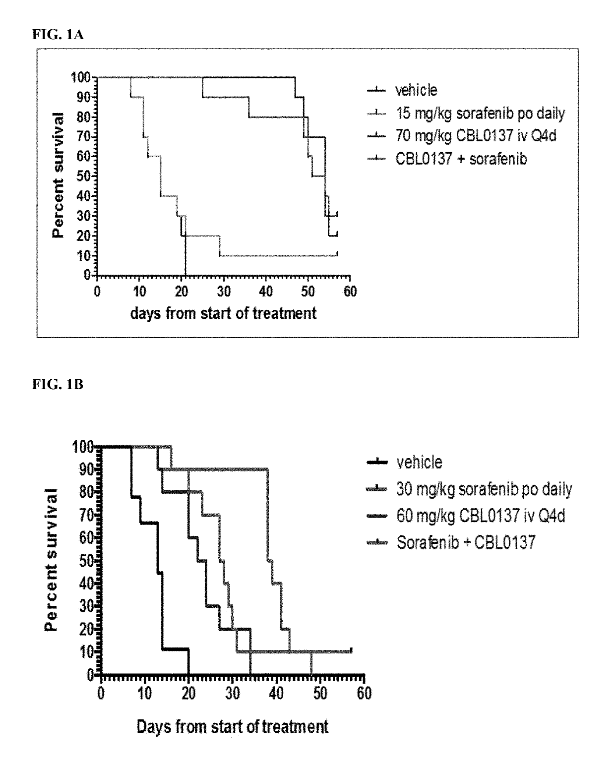 Combination therapies with curaxins