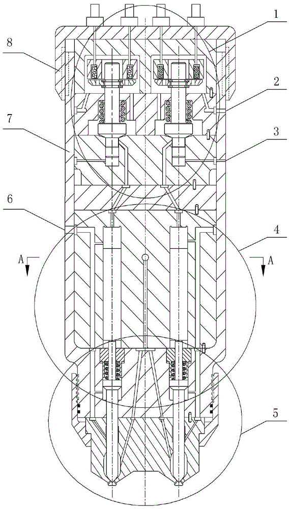Combined type dual-electromagnetic-valve gas injection device