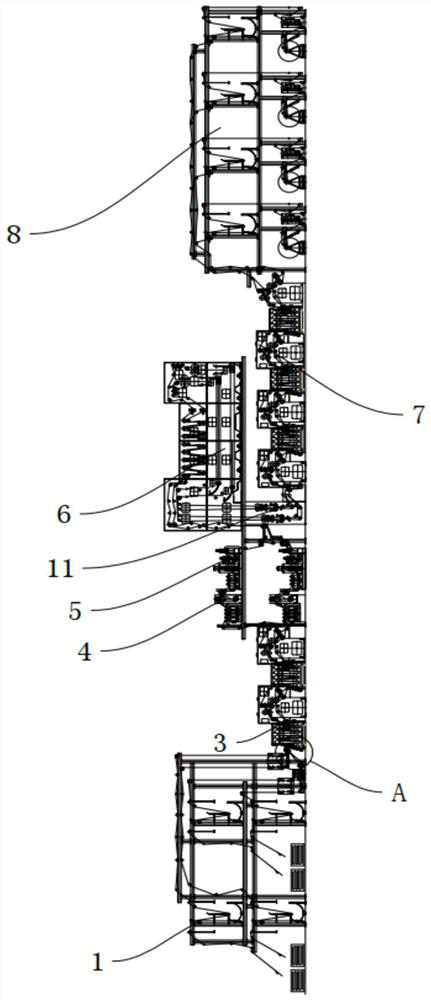 Open-width four-layer cloth double-speed composite desizing, scouring and bleaching machine