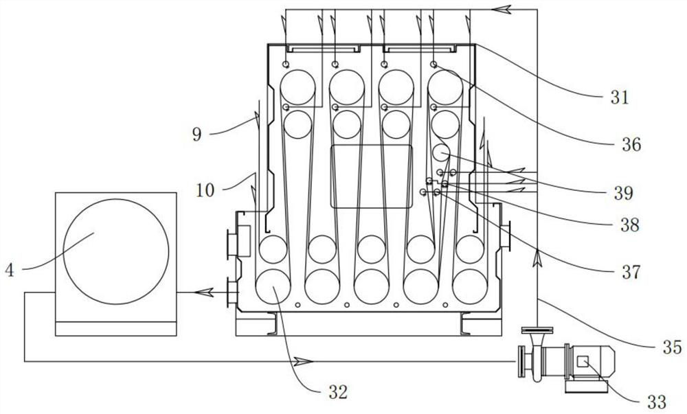 Open-width four-layer cloth double-speed composite desizing, scouring and bleaching machine