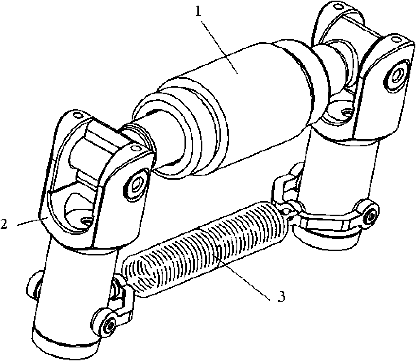 Combined hinge with double rotation freedom degrees