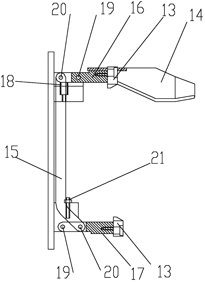 Hand-operated clamping self-lock device used for automobile instrument and clamping method thereof
