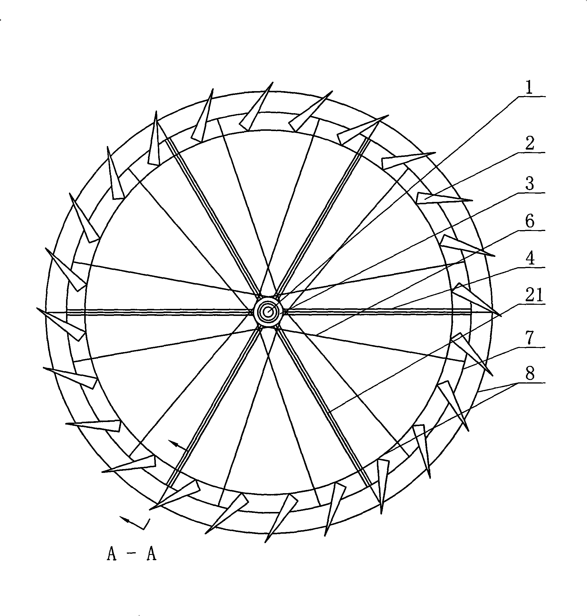 Straight shaft multi- vane horizontal wheel type wind generator