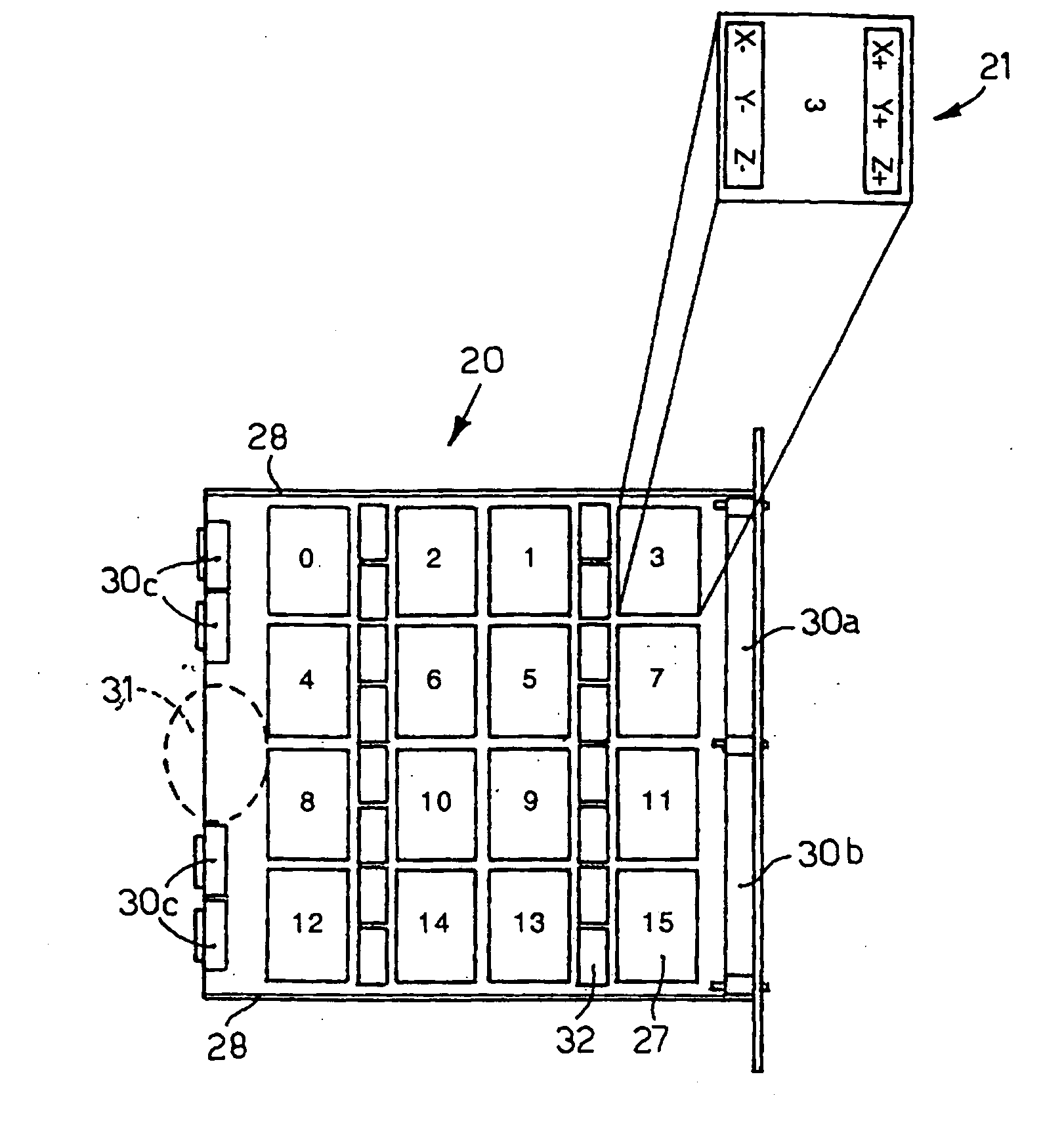 Modular electronic card for a communication network
