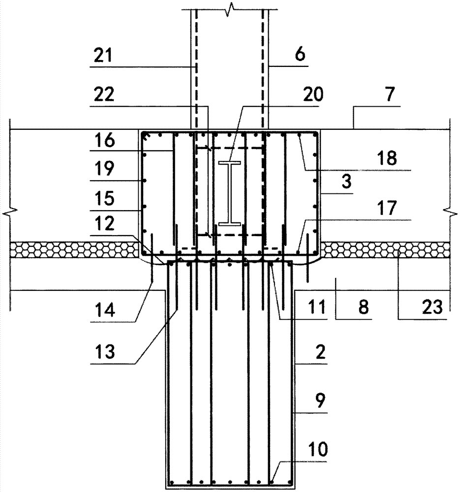 A construction method of superimposed reinforcement structure with newly added column network on the existing long-span structure