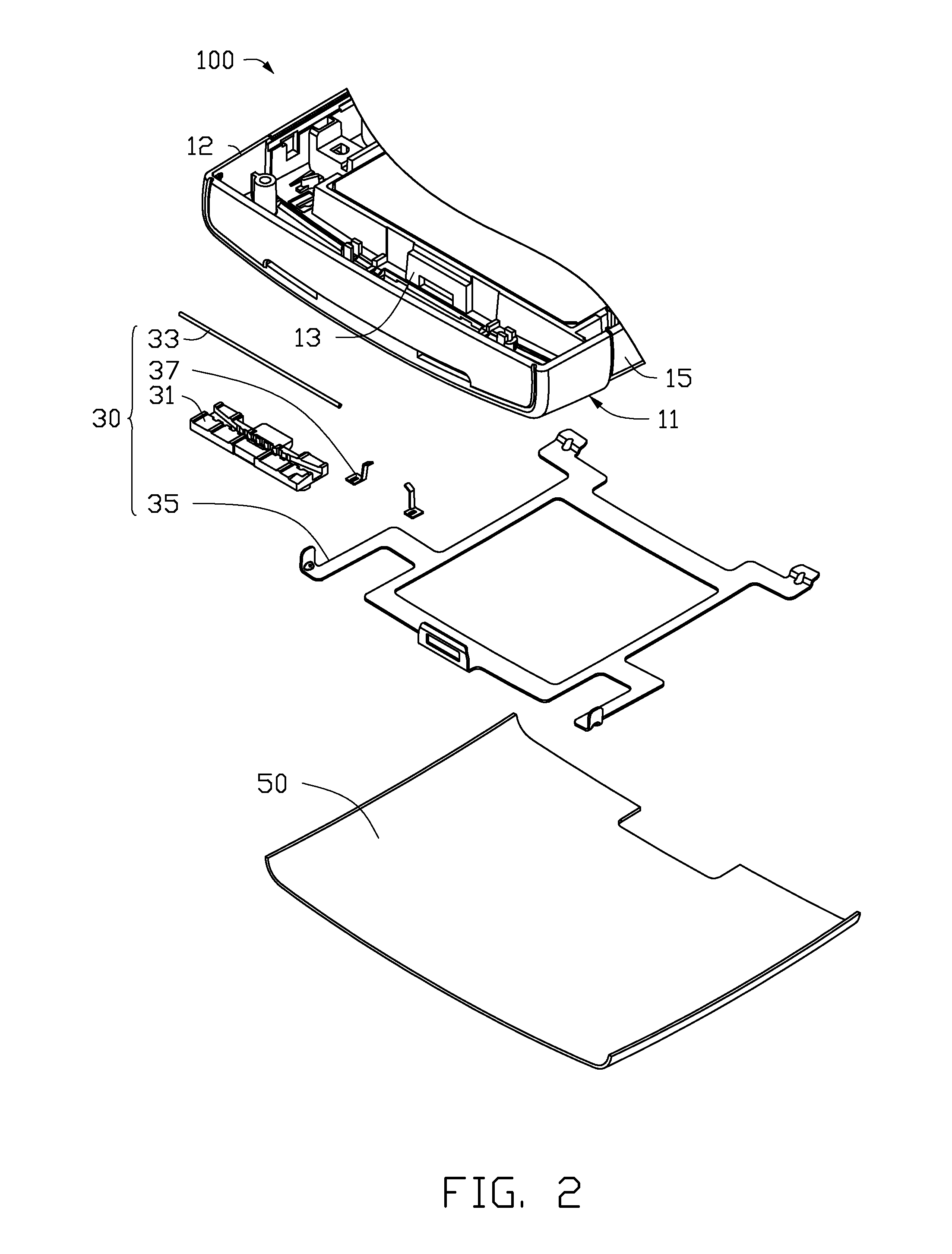 Portable electronic device with battery cover