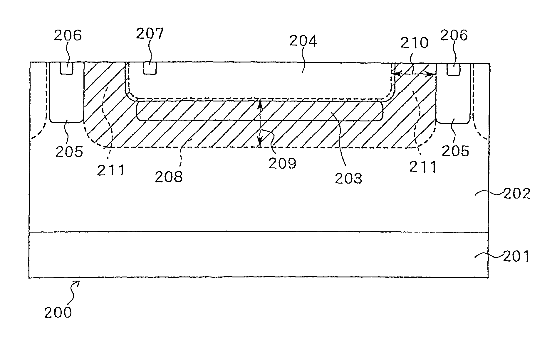 Single photon avalanche diode with second semiconductor layer burried in epitaxial layer