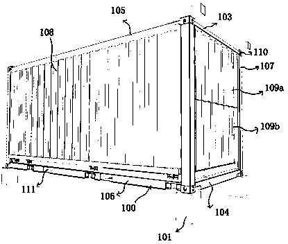Folding type container house with transmission system