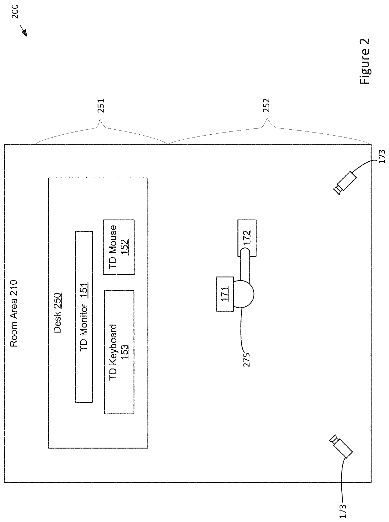 Transitions between states in a hybrid virtual reality desktop computing environment