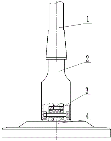 Long kidney-shaped elastic clamping device for rotating mop rods