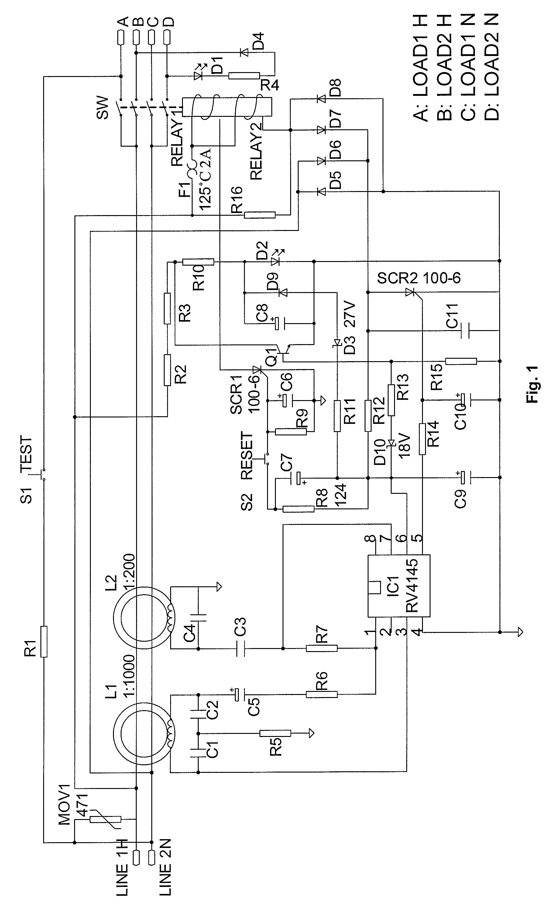 Ground fault circuit interrupter control circuit