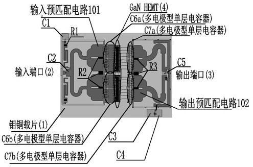 Novel slide glass type internal matching power amplifier