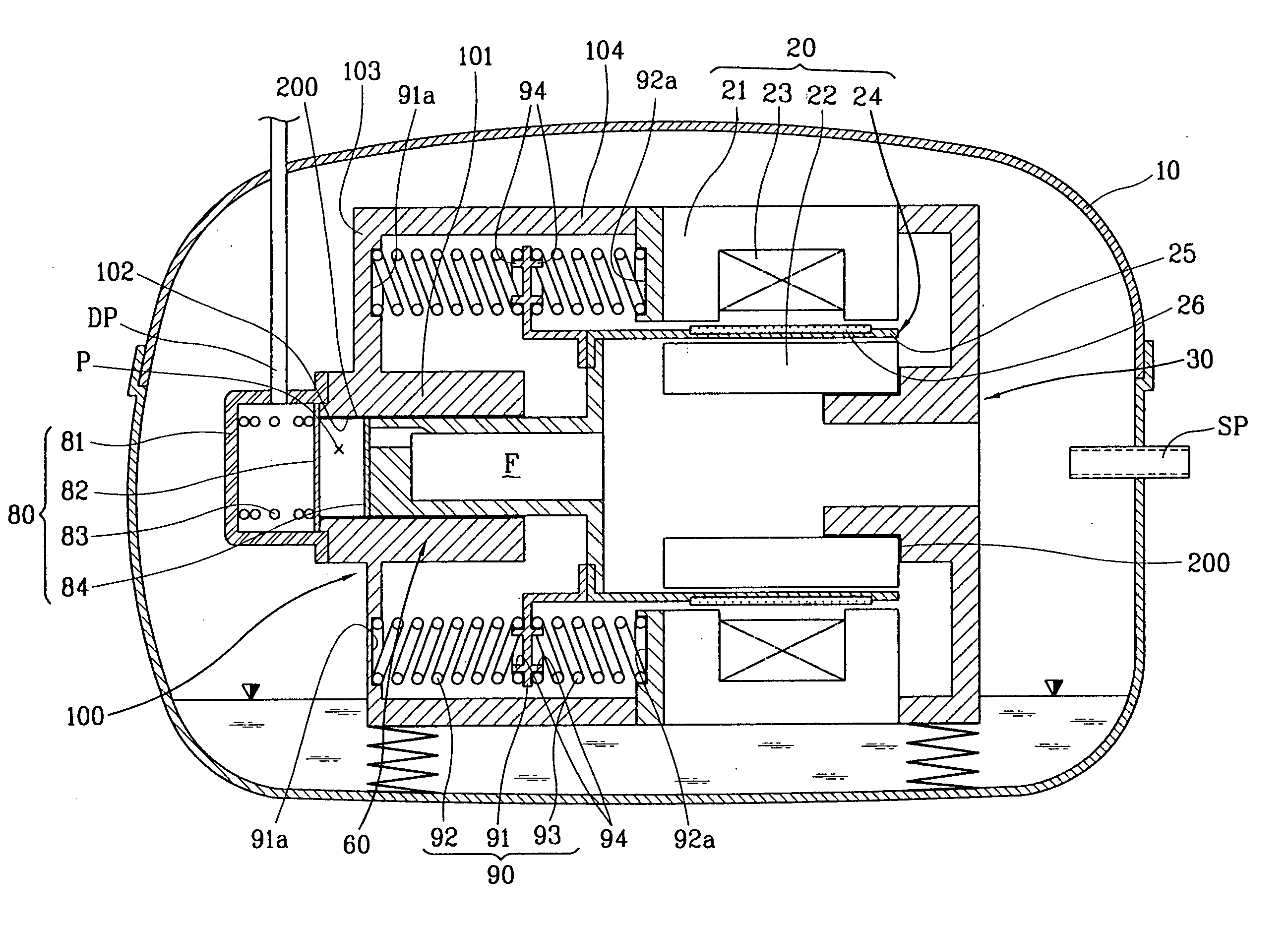 Abrasion preventive structure of reciprocating compressor