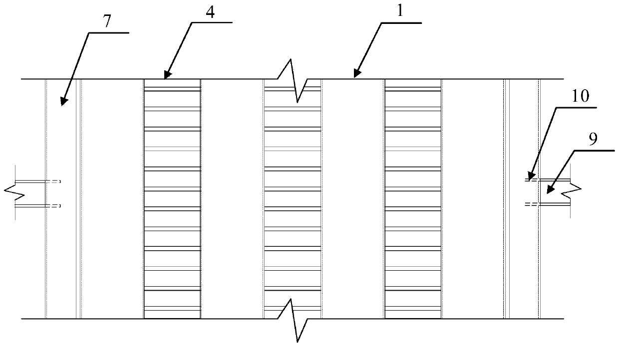 Shear wall composed of corrugated steel sheets and concrete-filled steel tubular members