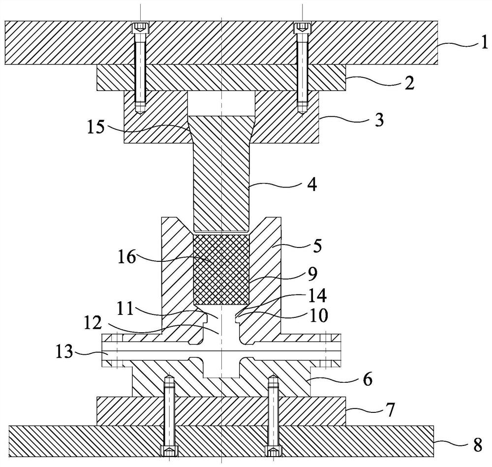 A preparation method for large deformation composite extrusion of magnesium alloy profile for vertical hydraulic press