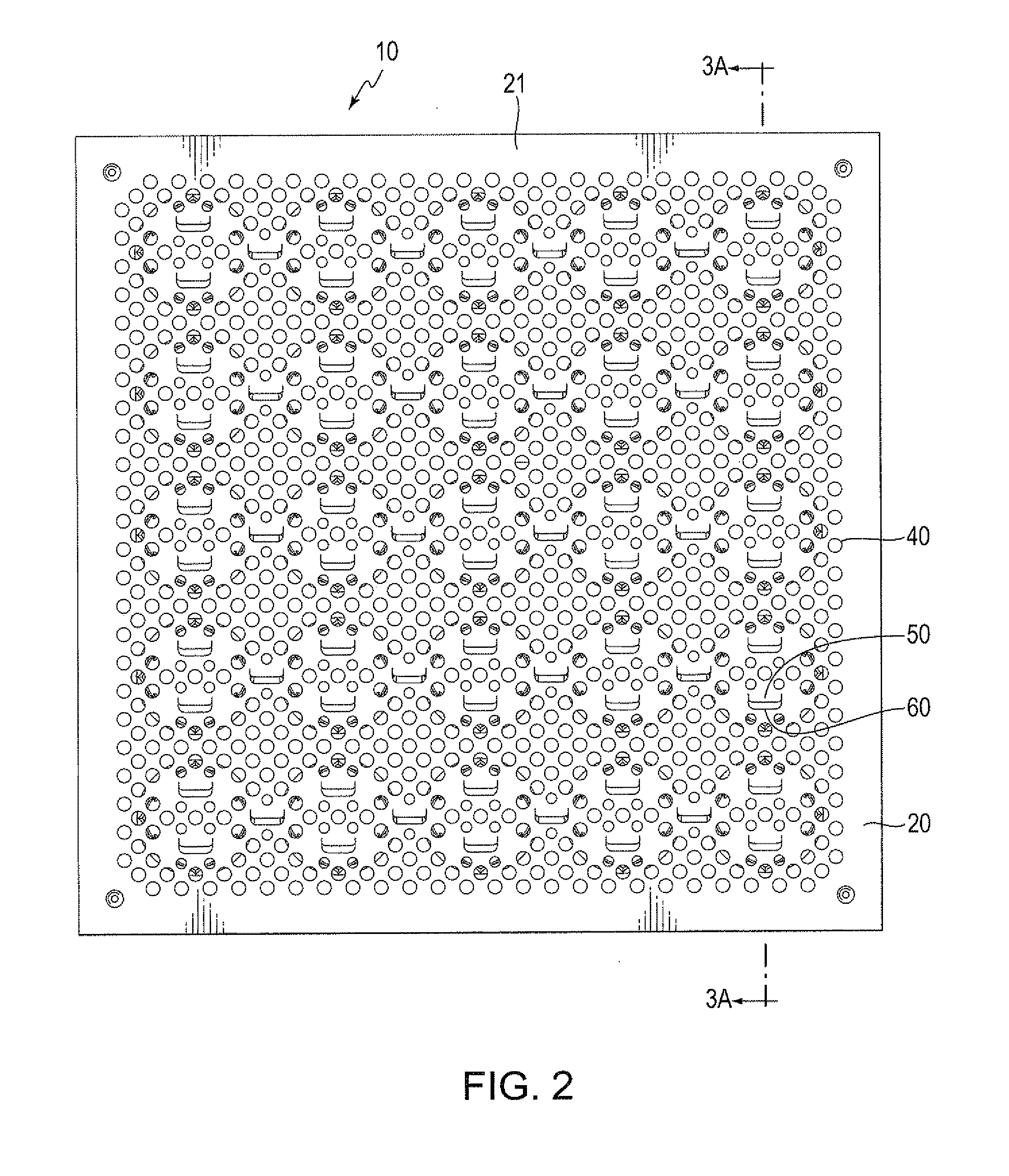 Access floor panel having intermingled directional and non-directional air passageways