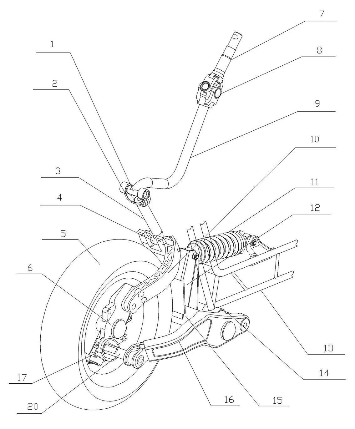 Front suspension system for motorcycle