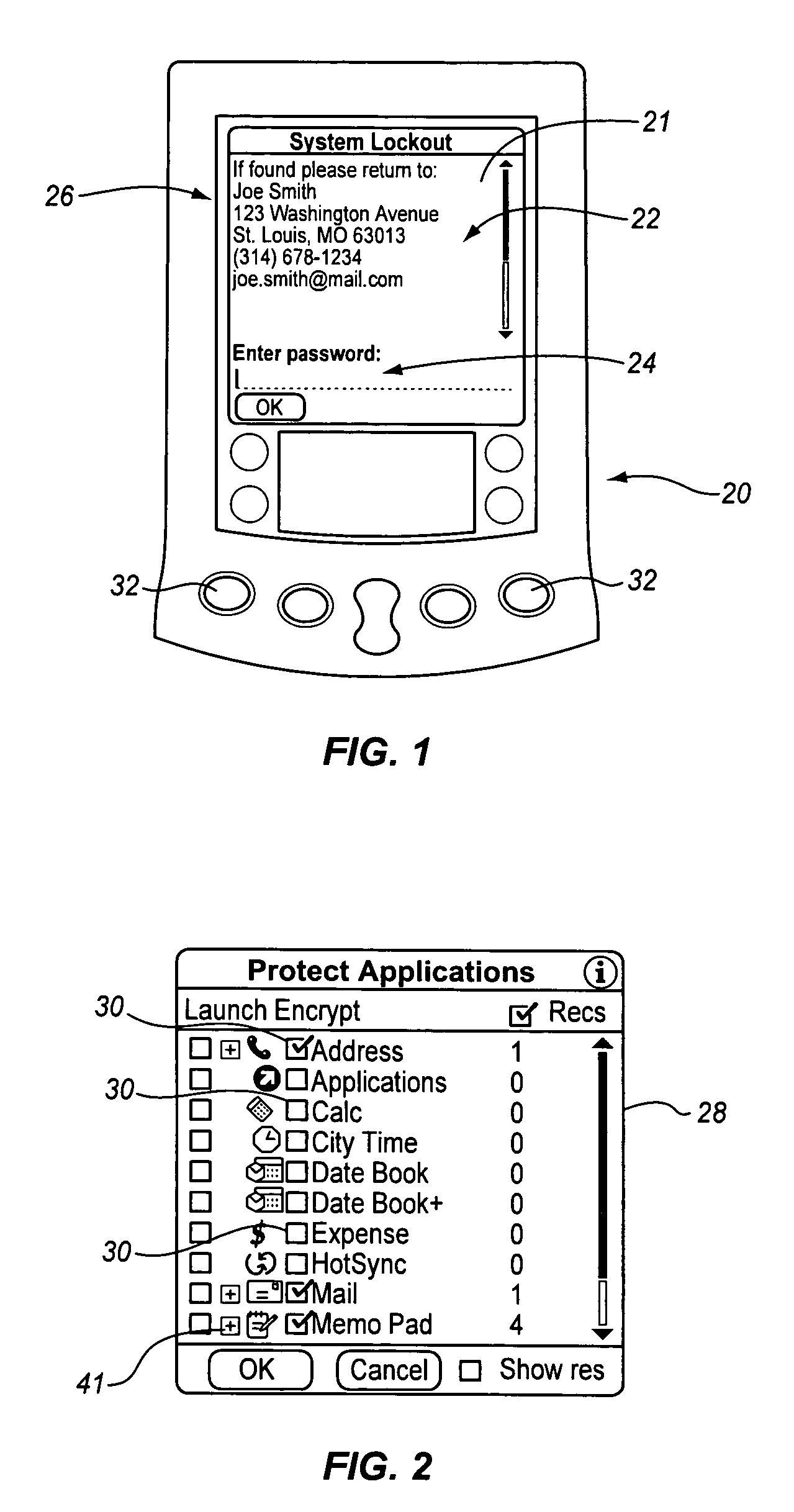 Method and system for protecting data within portable electronic devices