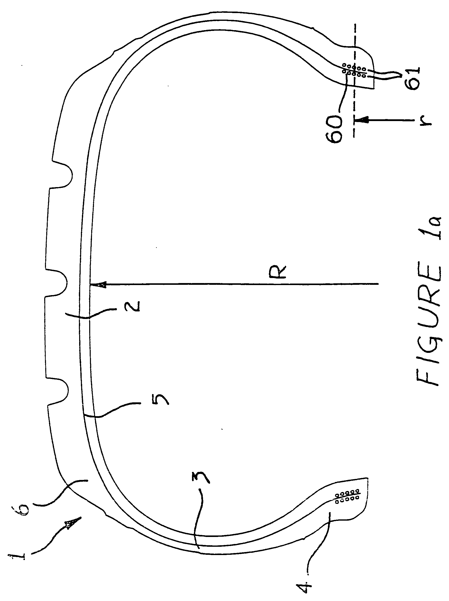 Tire with reinforcement structure forming internal and external loops