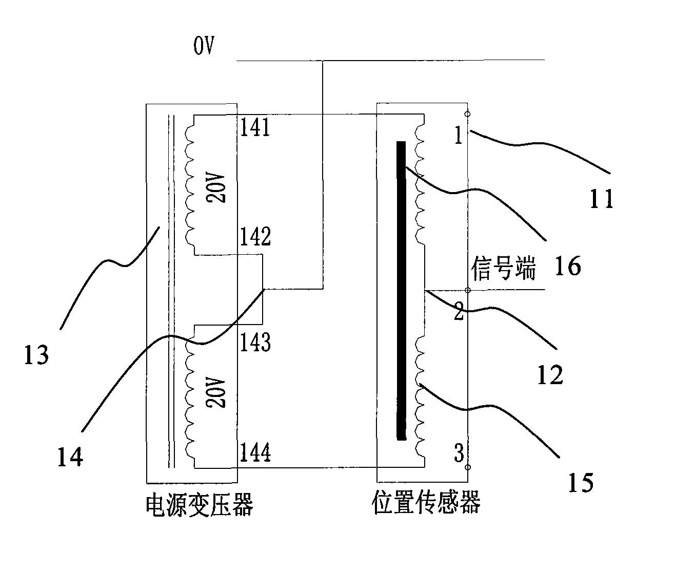 Position sensing device for sodium-cooled fast reactor refueling machine and signal conversion method of position sensing device