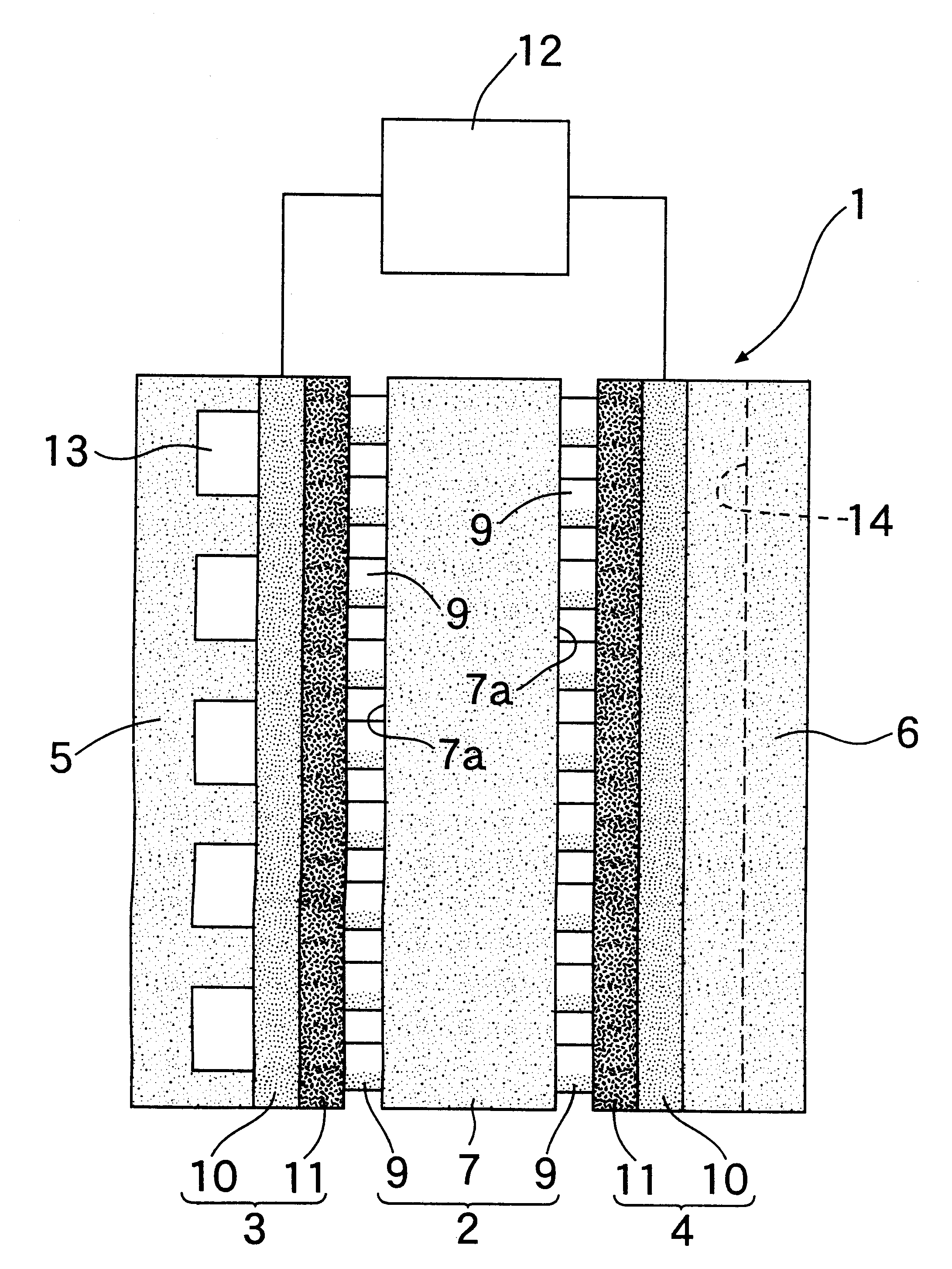 Active solid polymer electrolyte membrane in solid polymer type fuel cell and process for the production thereof