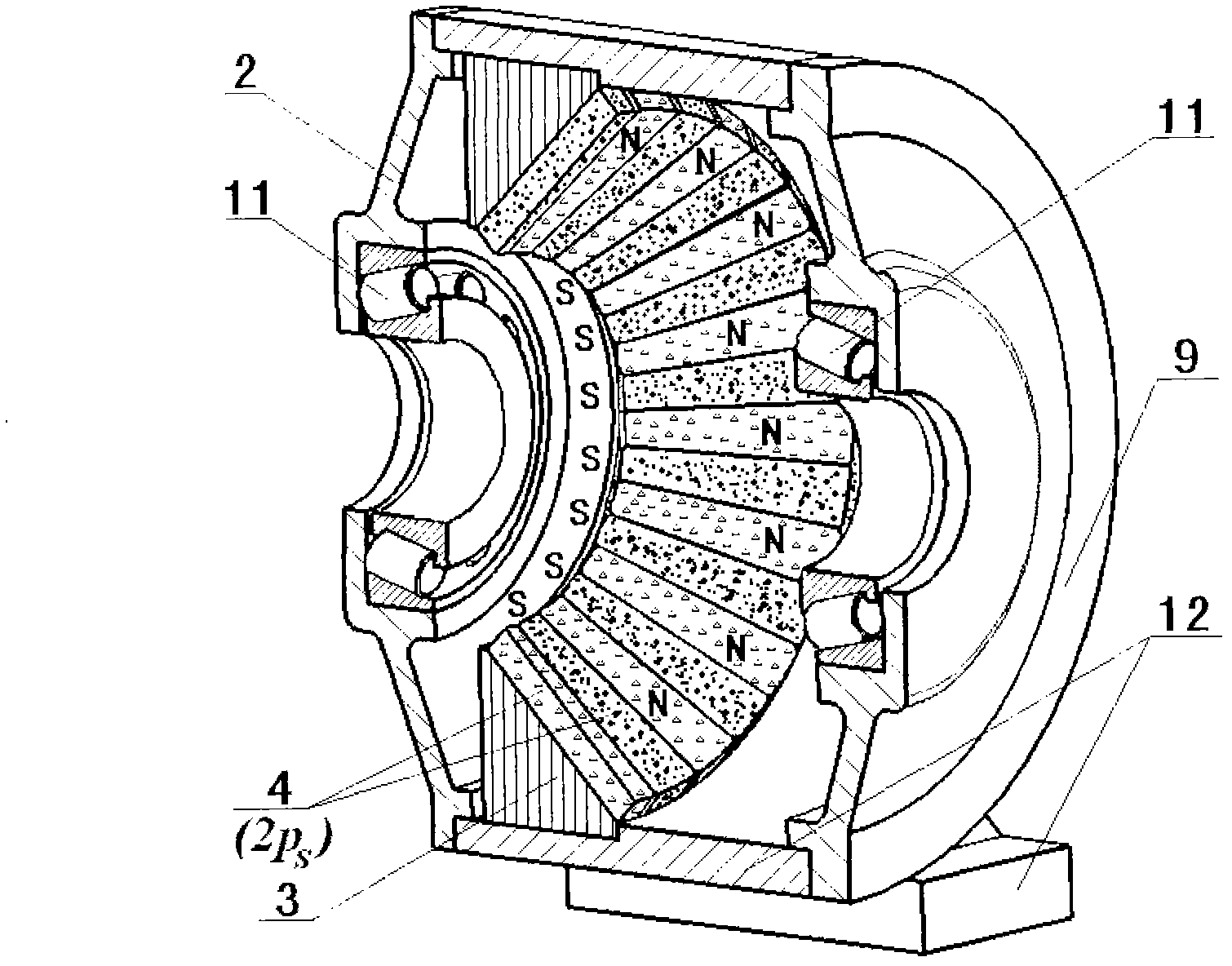 Novel magnetic drive oblique gear pair with oblique air-gap magnetic field