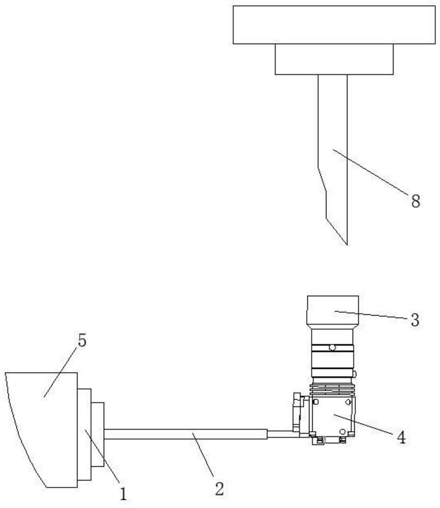 Real-time cutter detection device for machining center and detection method thereof