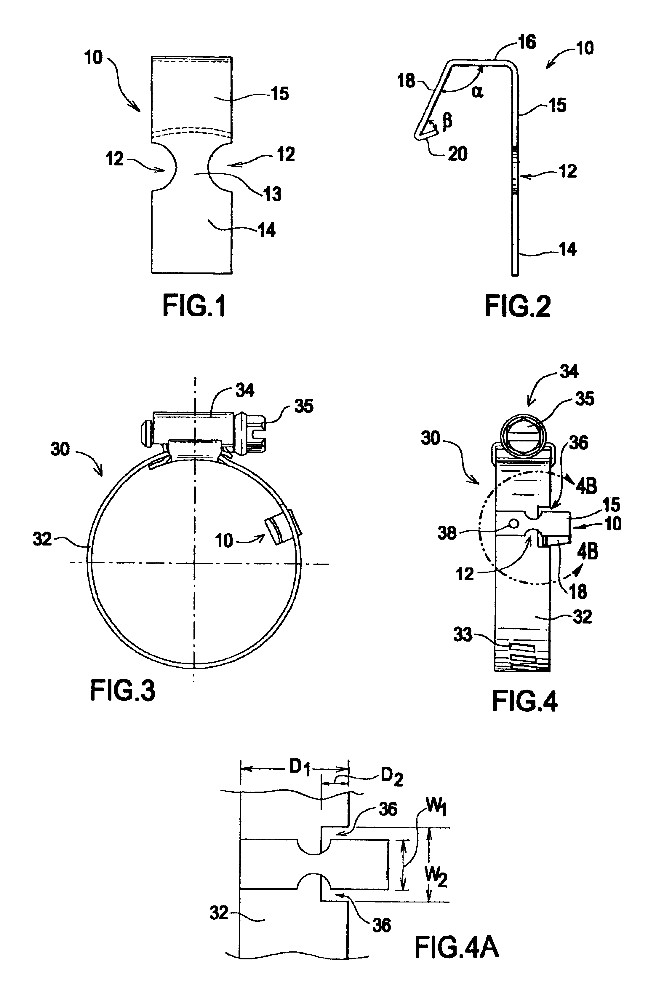 Locator tab and associated hose clamp