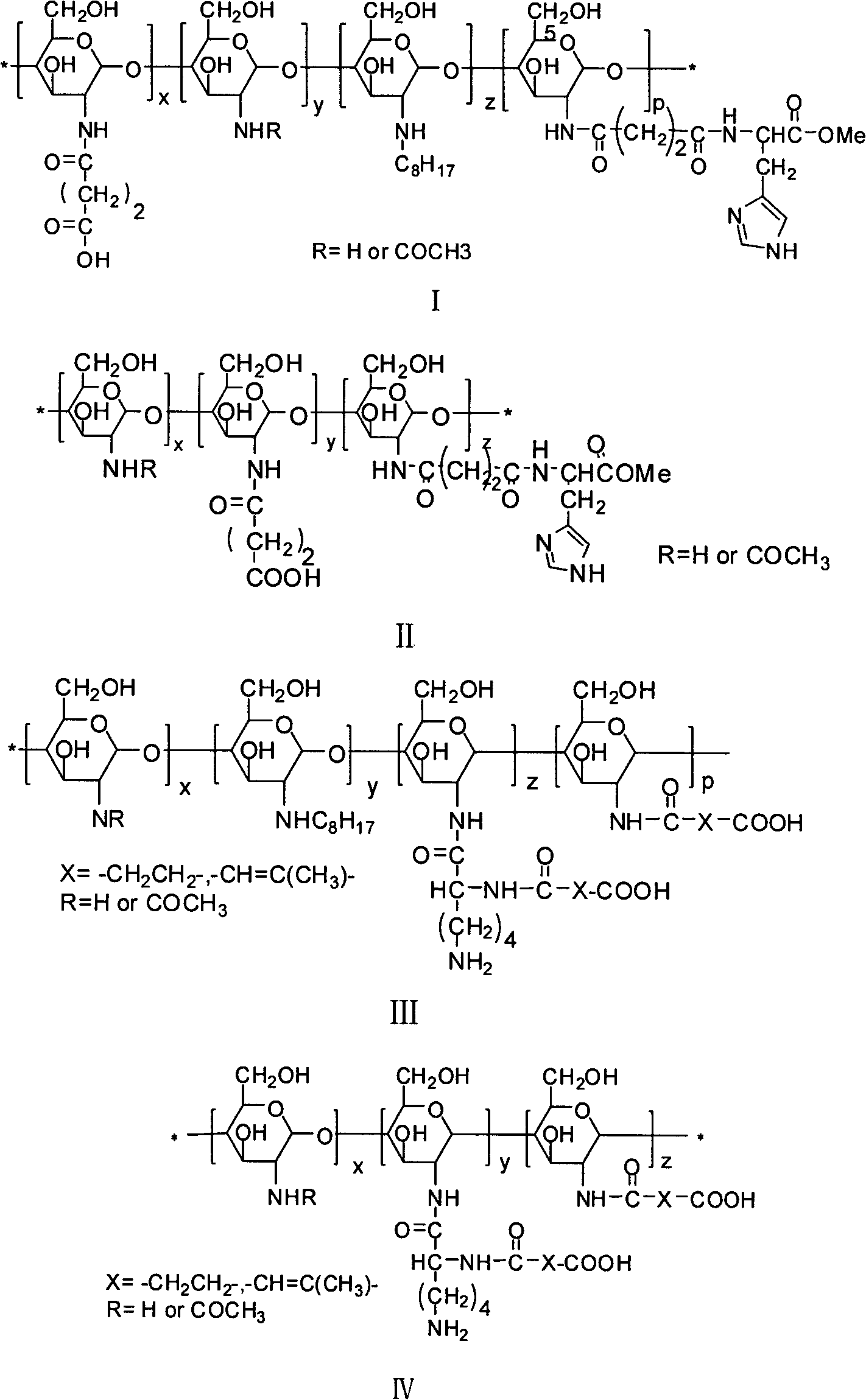 Amphoteric ion-based charge reversal chitosan derivative and application thereof in medicament