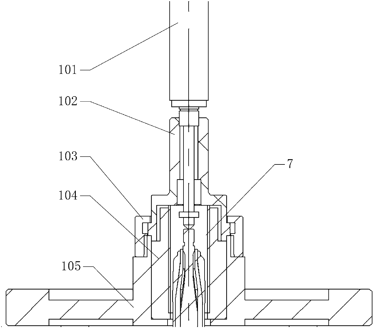 Clamping jaw fatigue test device