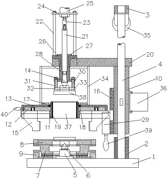 A centering device before barrel grinding