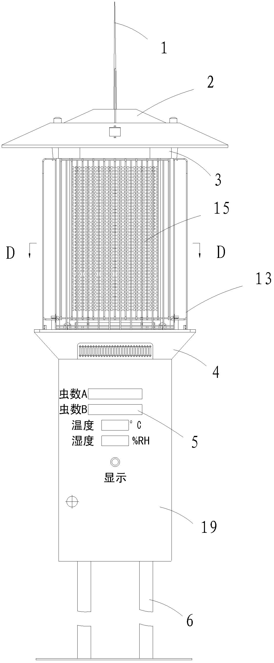 Insect pest monitoring and transmitting system and electro-shock insect killer with same