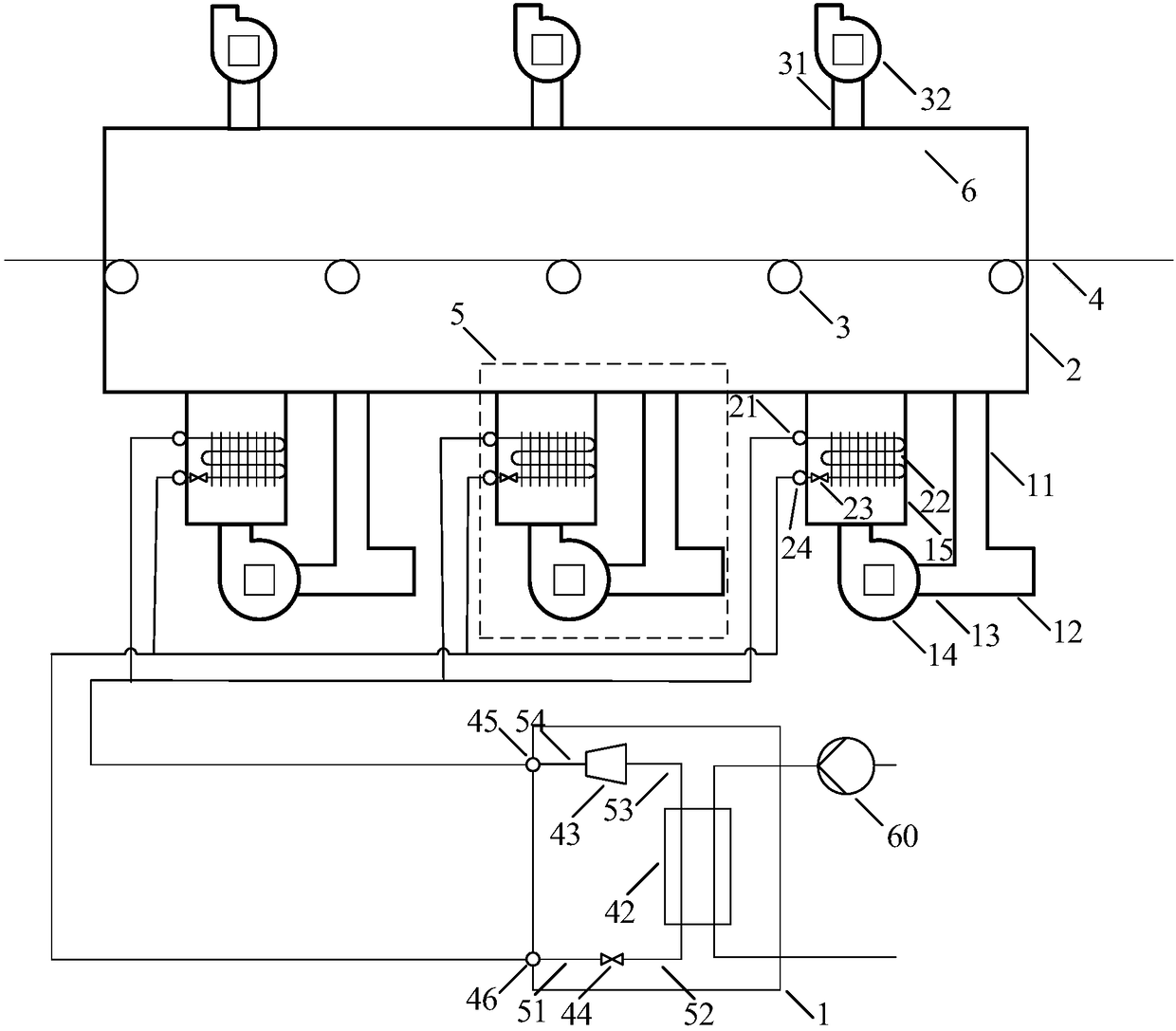Opening type drying tunnel using multi-connected type heat pump
