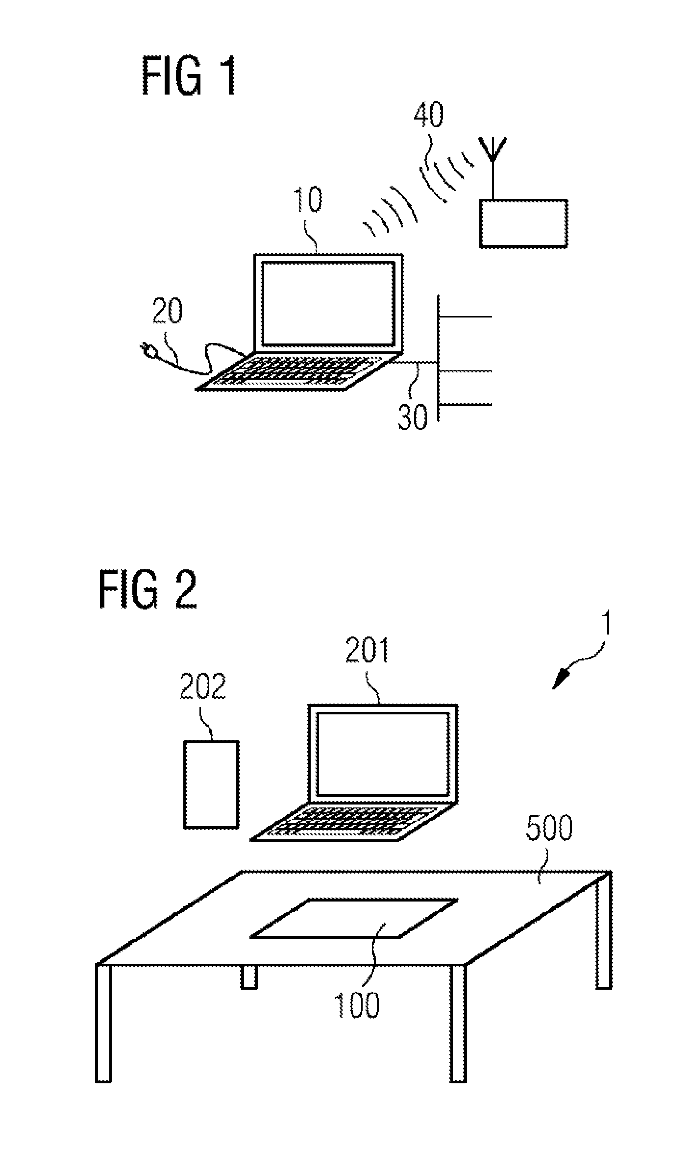 Docking station for a wireless energy and data connection