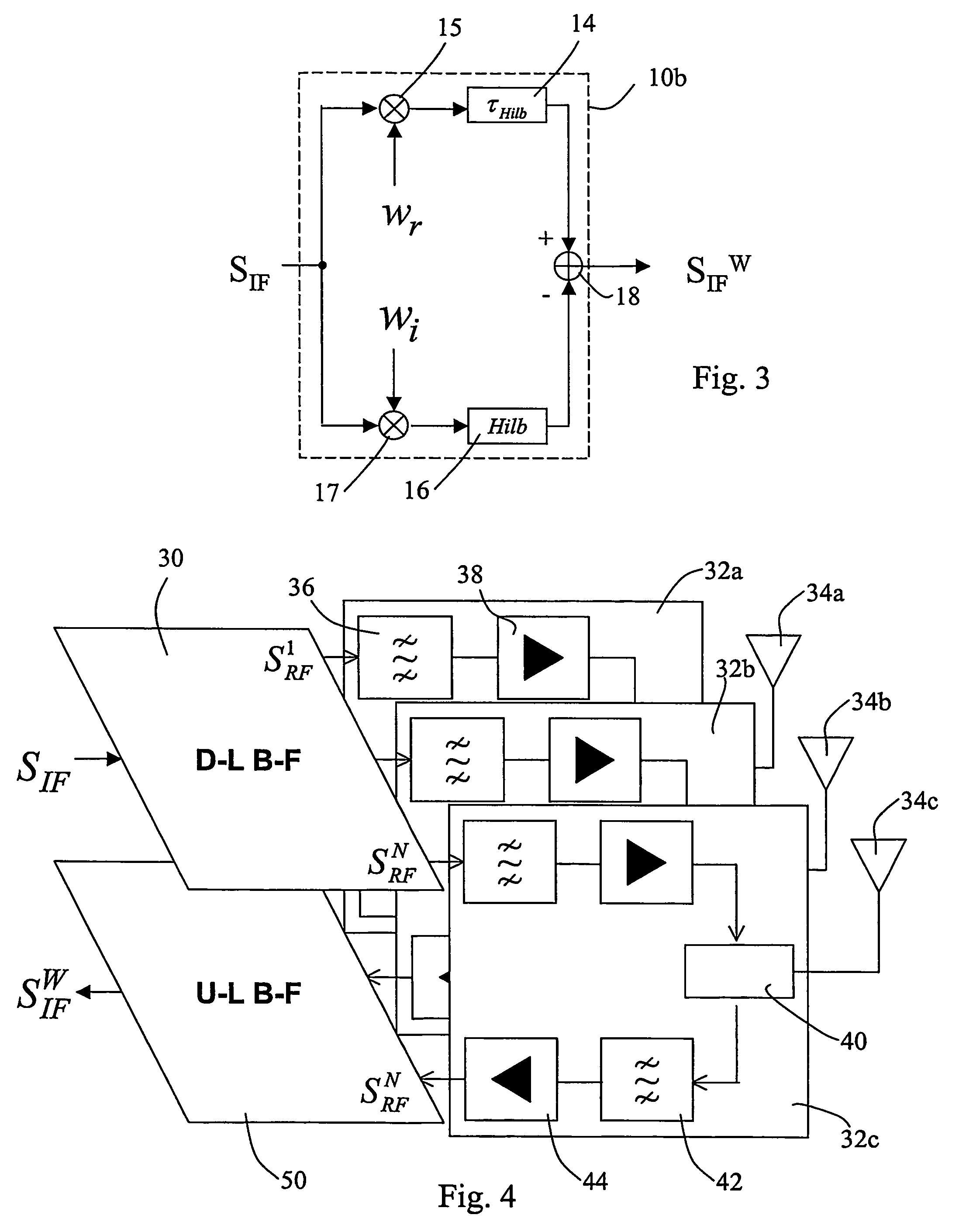 Method and system for performing digital beam forming at intermediate frequency on the radiation pattern of an array antenna