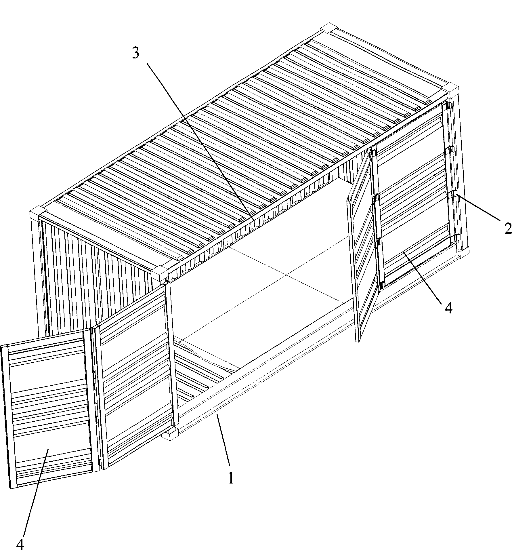 Door span increased side-opening container