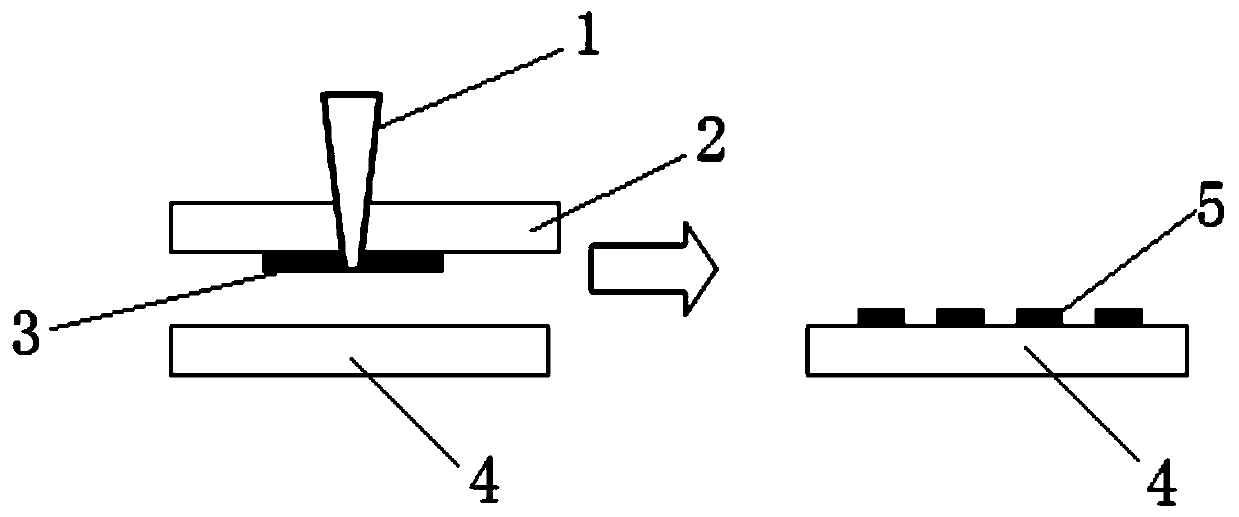 Method for preparing metal structure on transparent material surface by using metal nano-ink