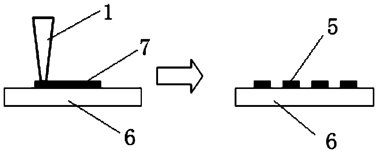 Method for preparing metal structure on transparent material surface by using metal nano-ink