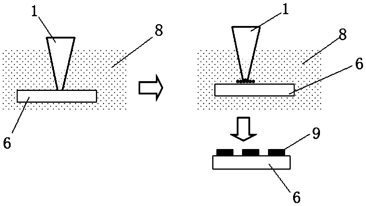 Method for preparing metal structure on transparent material surface by using metal nano-ink