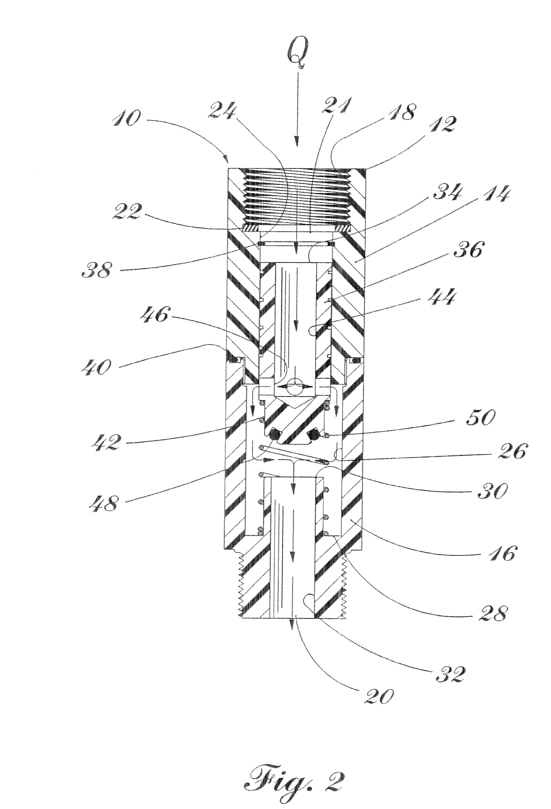 Damped, self-cleaning flow shutoff valve and associated methods