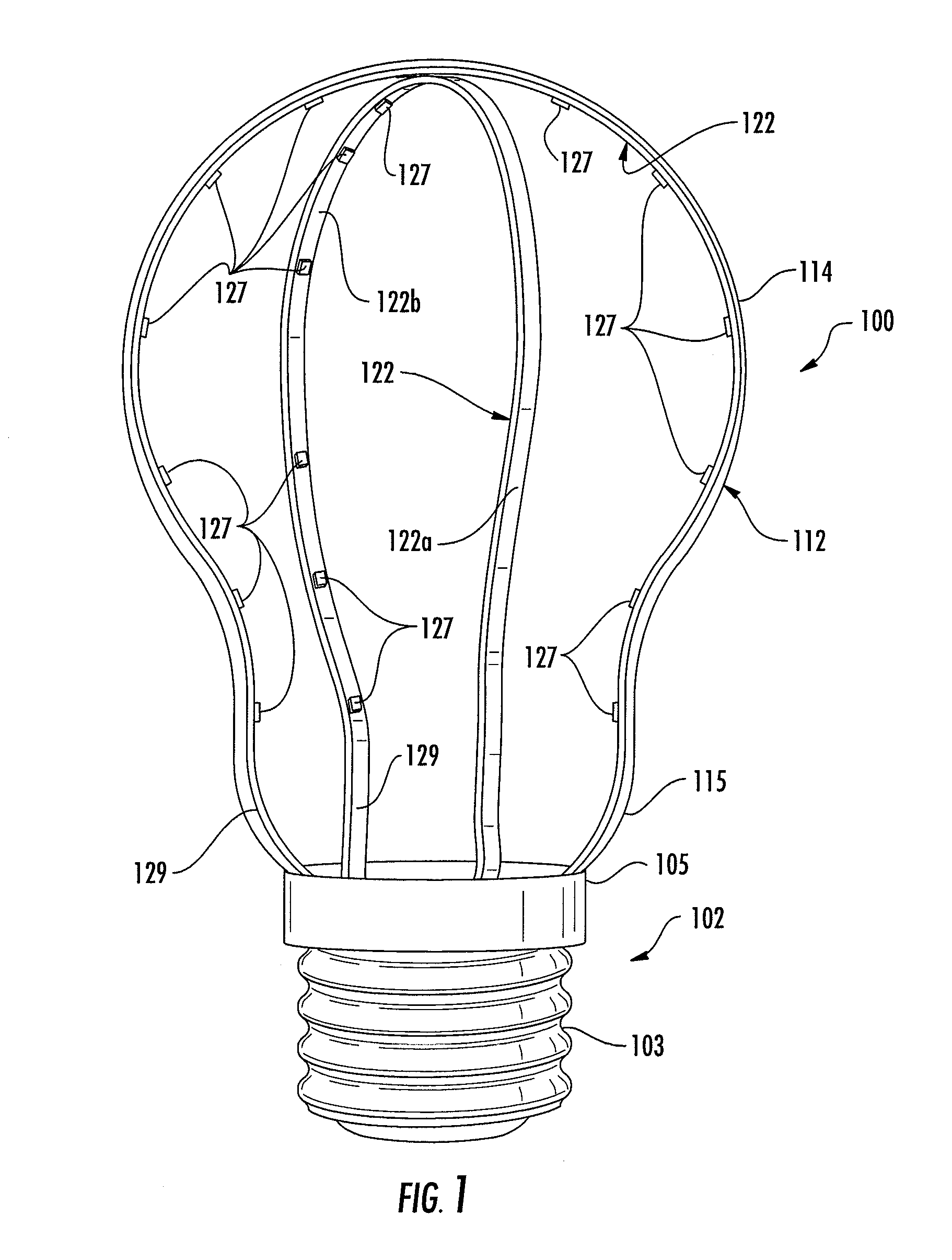 LED luminaire with improved thermal management and novel LED interconnecting architecture
