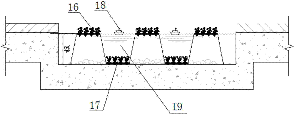Three-dimensional combined ecological floating island system based on river navigation