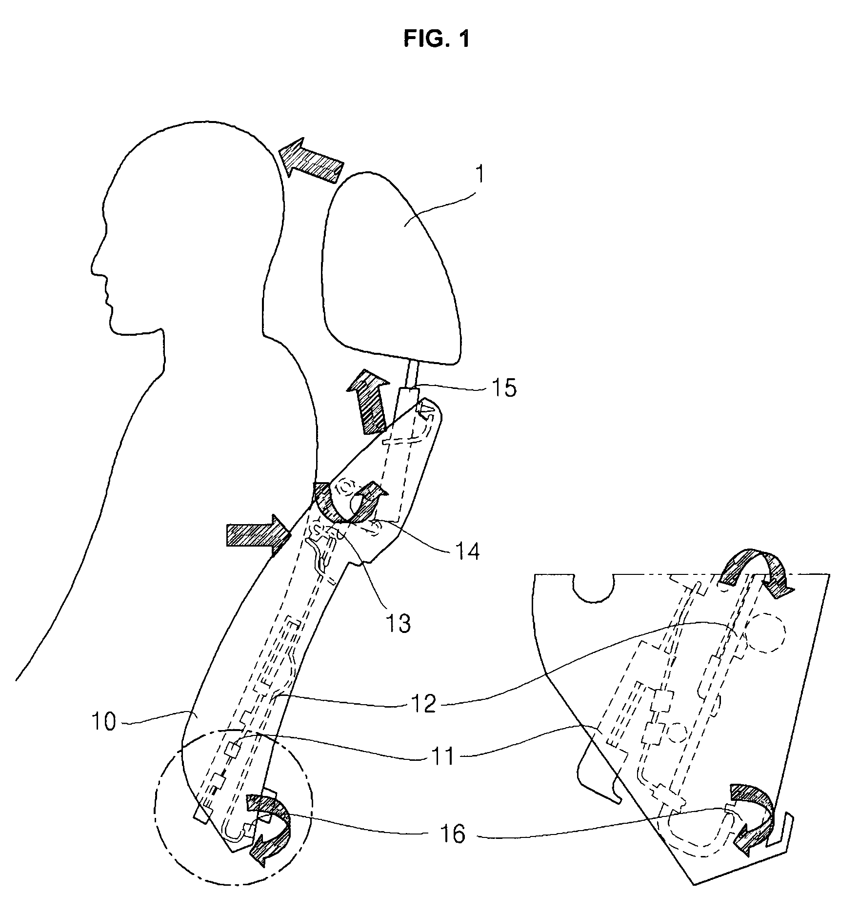 Structure for improving performance of an active headrest