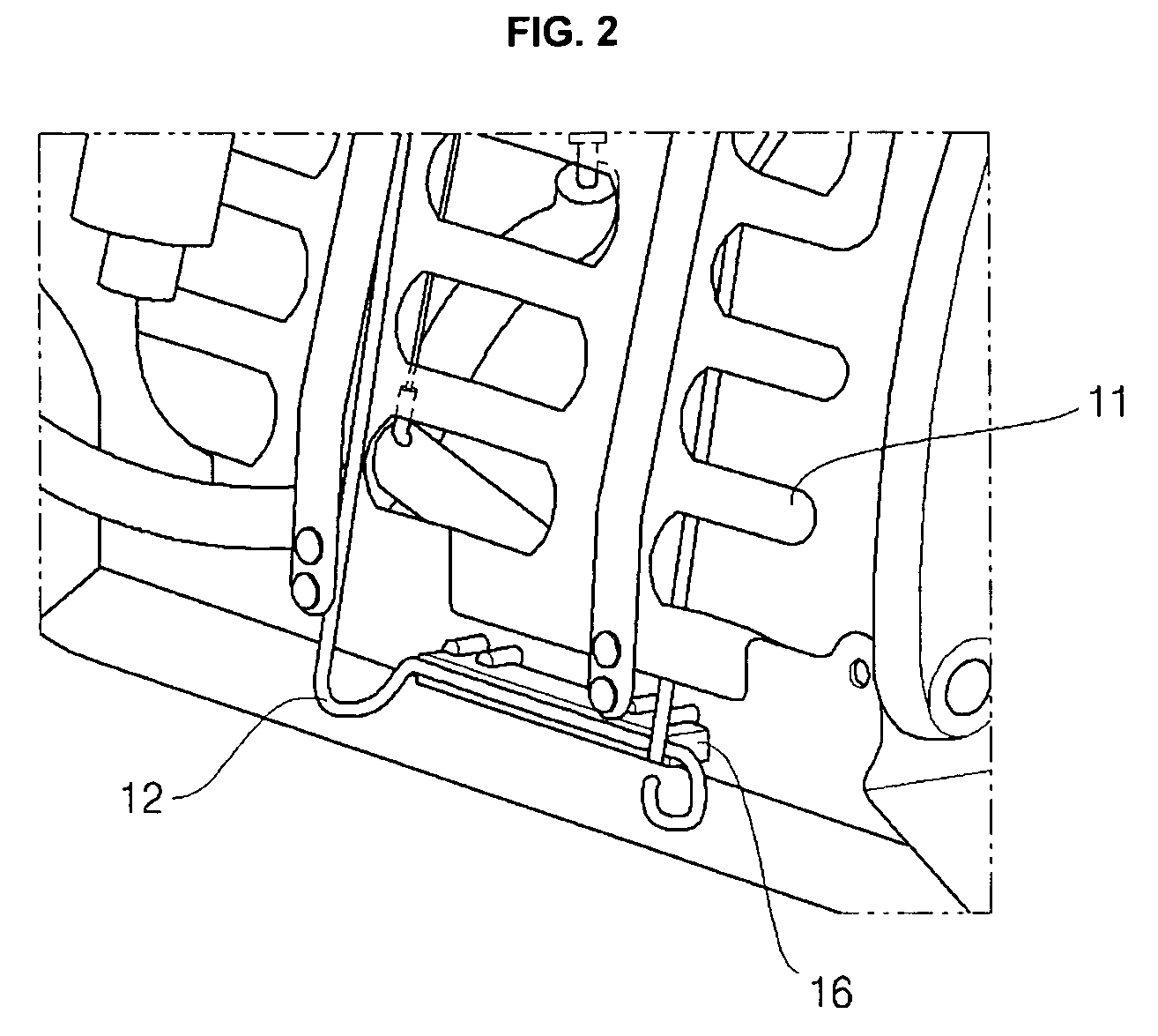 Structure for improving performance of an active headrest